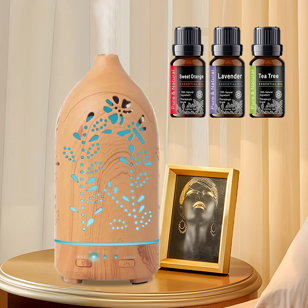 

Gift Idea Lavender Aromatherapy Diffuser with 7 Color Lights, Auto Shut-Off Quiet Essential Oil Humidifier for Home, Office Ch