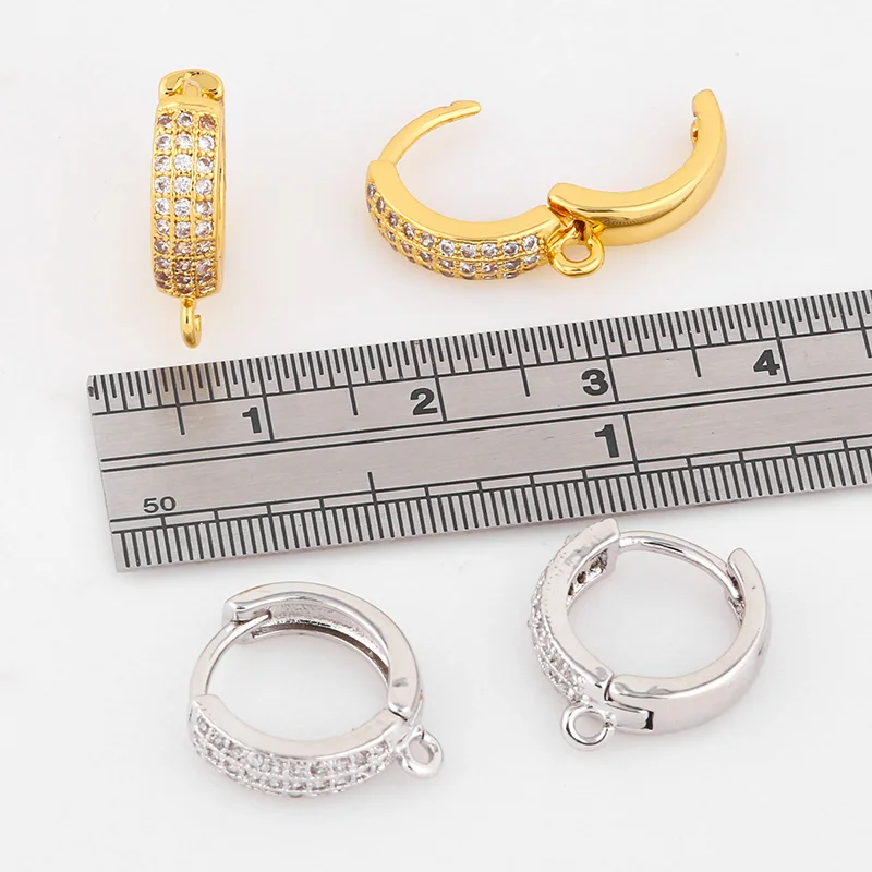 OCESRIO Gold Handmade Bead Three Row Zircon Earrings Hooks For Women With Stone Crystal Bohemian Hollow Out  Jewelry erha054