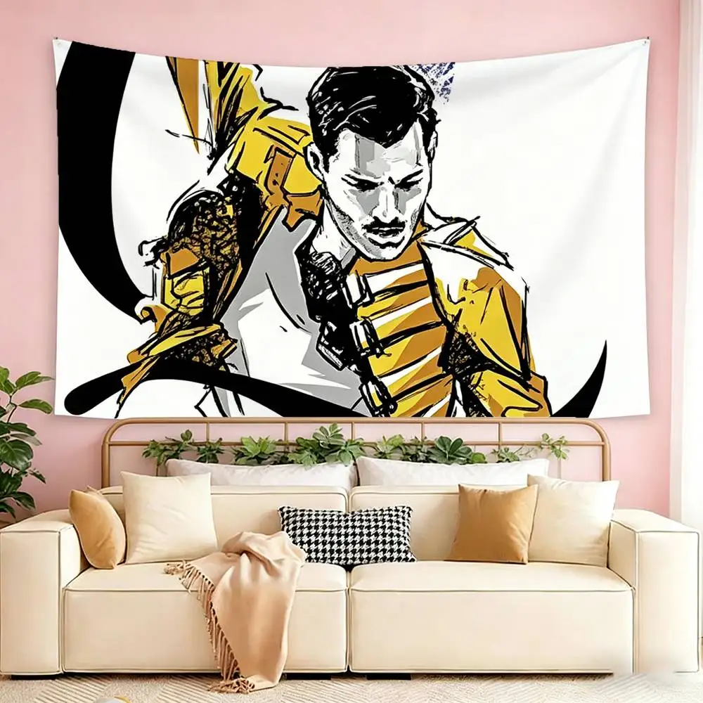 Freddie Mercury Bohemian Flags Wall Hanging Tapestry Outdoor Garage Room Decorative flag Background Blanket