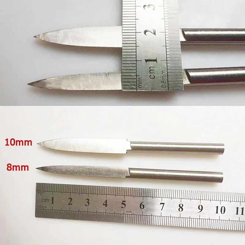 1-10 pz 2.35/3/4/6/8/10/12/14mm HSS spada a forma di incisione coltello da intaglio fresa 2.35/3/4/6mmShank per legno/osso artigianato