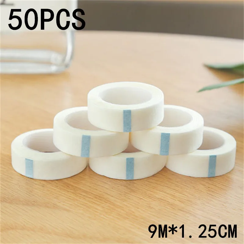 1/5/10/20/50PCS 9M*1.25CM White Tape Eye False Lashes Patch Breathable Medical Paper Tapes Eyelash Extension Lint Eyelid Sticker