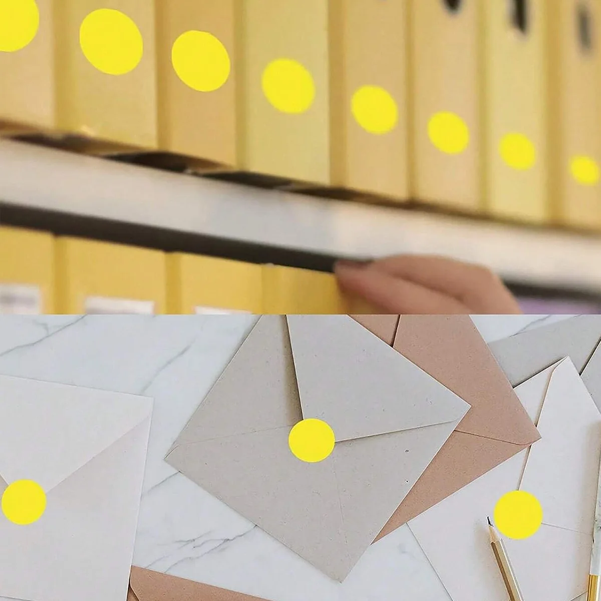 JCAC 500pcs/roll 8-Roll Assortment Colorful Round Dot Stickers, Self-Adhesive DIY Doodle Envelope Seals