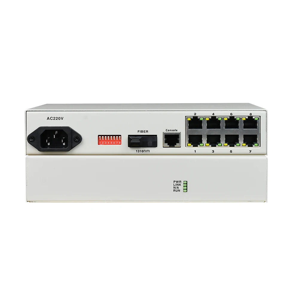 Fctel 10/100/1000M Fiber Network Switch 8 Port Gigabit Fibre Media Converter With SFP Optional