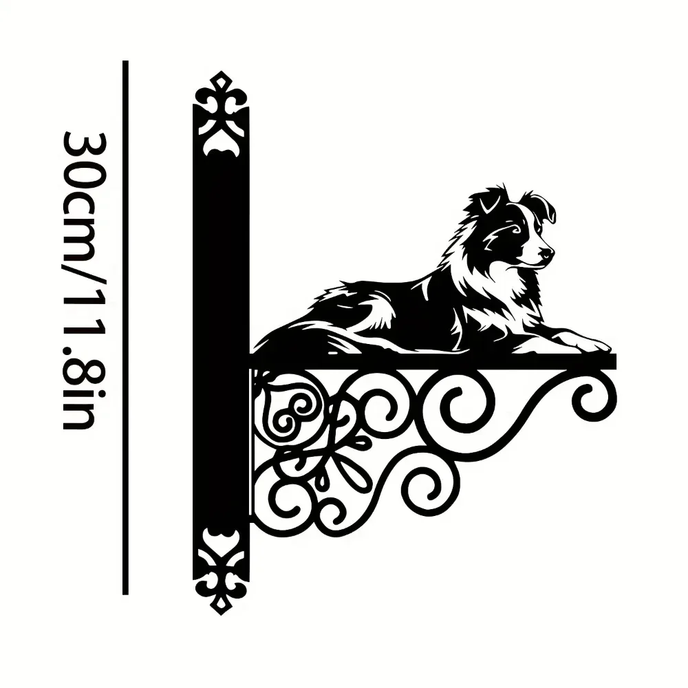 Border Collie Iron Sling Dog Sling Holder Garden Decoration Outdoor Artistic Pet Themed Sculpture