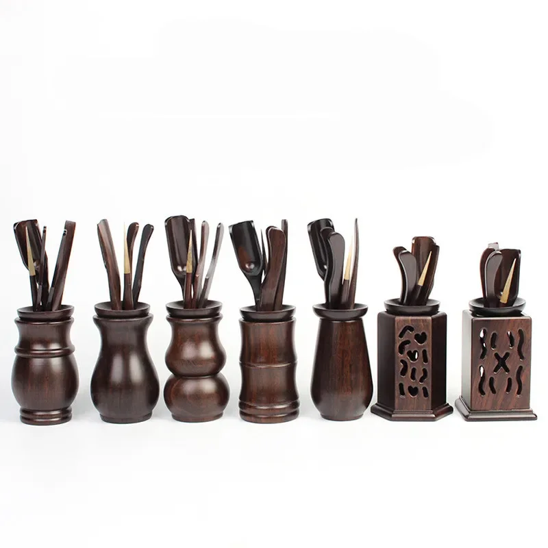 Tea Ceremony Six Gentlemen Set Chinese Tea Set Accessories Ebony Tea Making Tools Solid Wood Tea Clip Spoon Tea Art Decoration