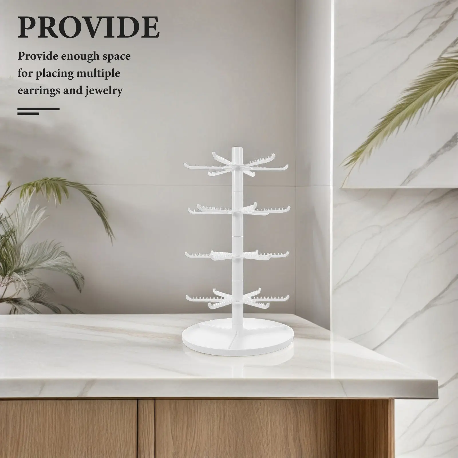 

Jewelry Display Stand Tree Shaped Earring Holder for Necklaces Keychains Multi Tier Desktop Organizer Stylish Minimalist Home