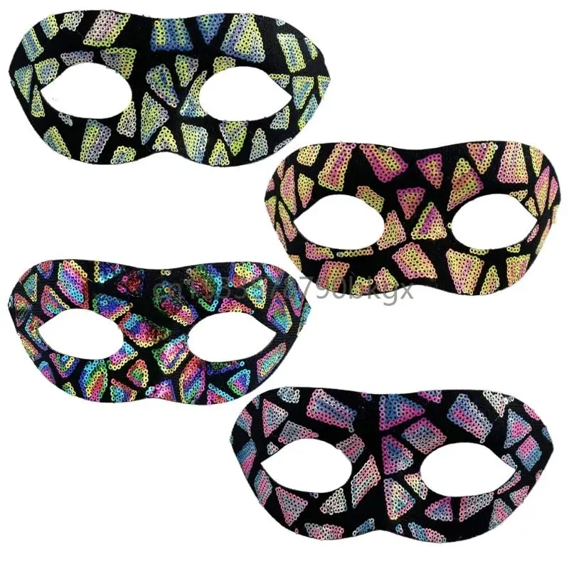 

Masquerade Mask Mardi Gras Mask Venetians Mask Sequins Half Face Mask for Halloween Ball Cosplay Performances Props J78E