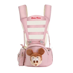 Disney-portabebés de dibujos animados para recién nacidos, portabebés con diseño ergonómico de canguro, cintura de asiento de bebé de 0 a 36 meses