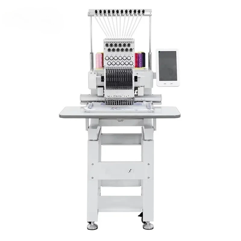 Big Sale HONRAIN Chinese Factory 9/12 Needles Computerized 1200 Rpm Mini Single Head Embroidery Machine for Clothes