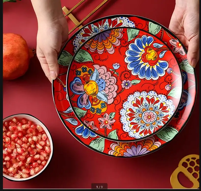 Ceramic Western Plate Steak Dinner Plates Fruit Tray Salad Bowl Rice Bowls Soup Serving Sushi Dish Tableware