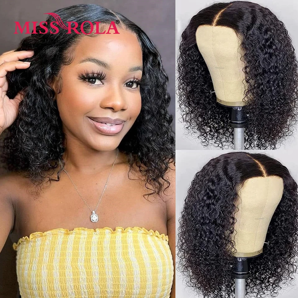 Miss Rola – perruque Bob Lace wig brésilienne Remy 100% naturelle, cheveux frisés bouclés, pre-plucked, densité 180%