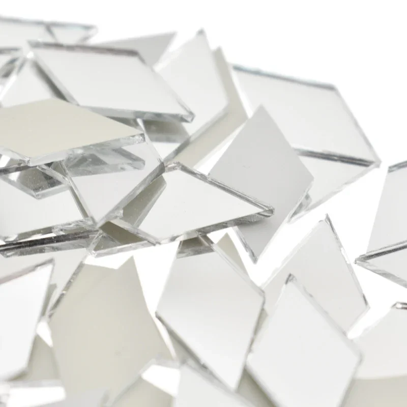 100 Stück Diamantform, Spiegel, Mosaikfliesen, Bulk, Heimdekoration, Kunsthandwerk, DIY-Zubehör, Wandkunst, Zubehör, Bulk, Diamantform, DIY
