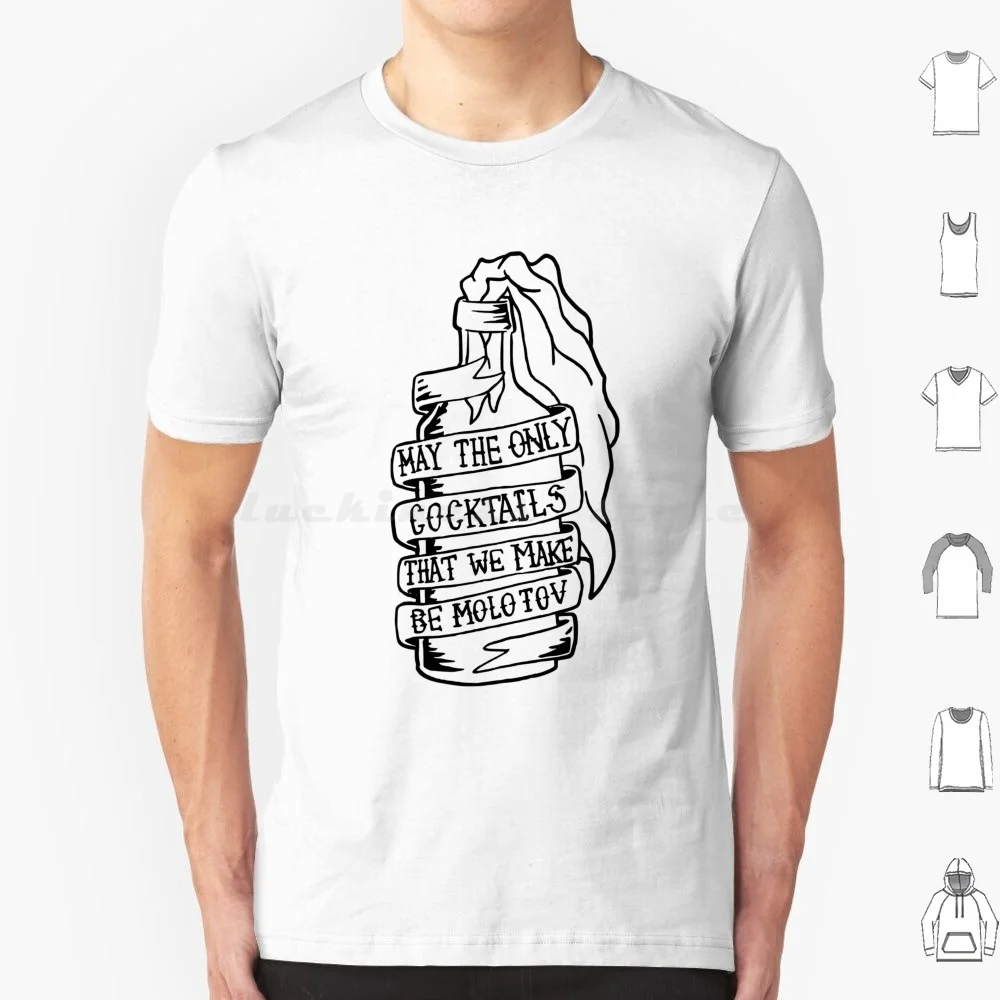 Que los únicos cócteles que hacemos ser Molotov (negro) Camiseta 6xl Camiseta fresca de algodón Pat The Bunny Johnny Hobo Johnny Hobo y