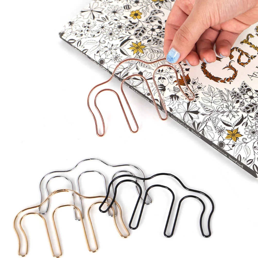 

2 Pcs Sticker Metal Clip Man Music Stand Page Holder Book Bookmark Clips