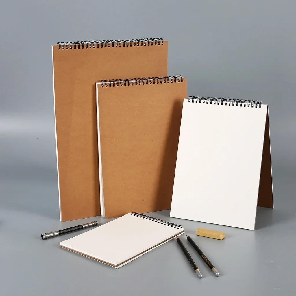 Cuaderno de bocetos profesional, cuaderno de papel con espiral gruesa, lápiz de material escolar para bellas artes, papelería, cuaderno de dibujo,