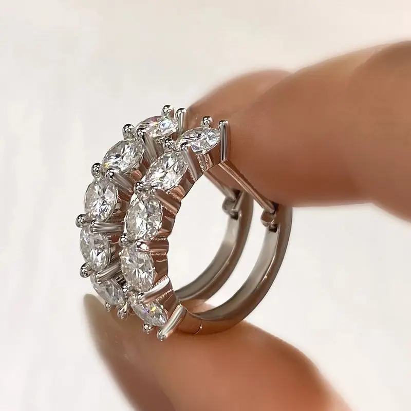 

DWJ 1.5ct Real Certified Moissanite Diamond Anniversary Earrings for Women Gift 925 Sterling Silver Original Fine Luxury Jewelry