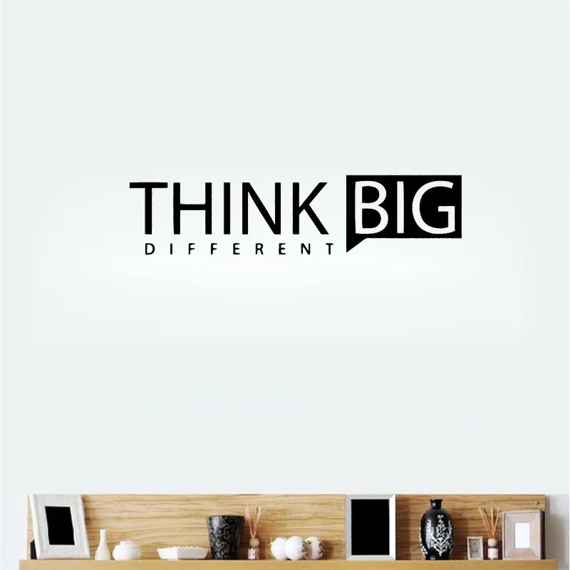 Think Big Different Office Wall Sticker Vinyl Teamwork Quote Motivation Idea Decals Bedroom Decoration Wallpaper Poster