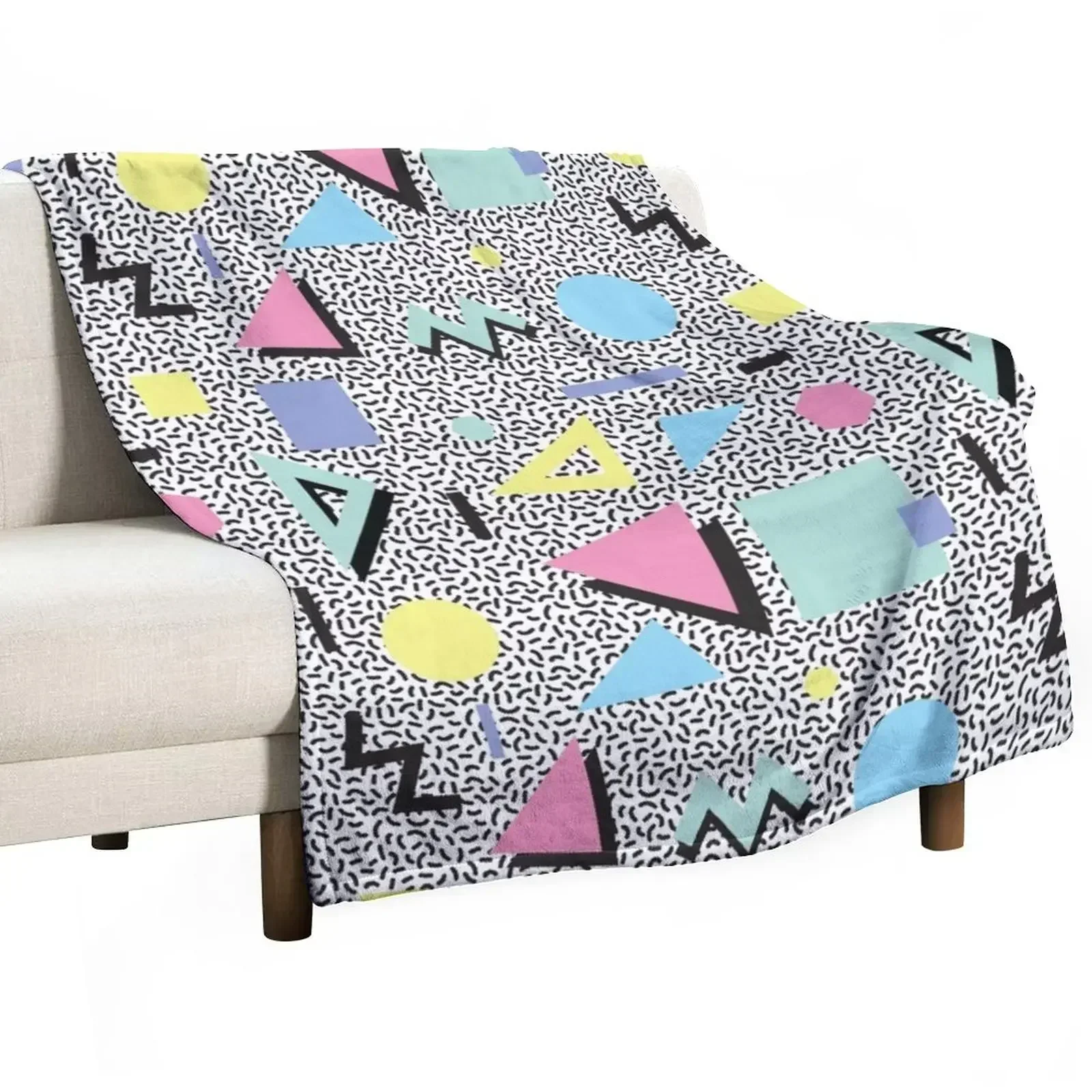 

Eighties Memphis Pattern Design Throw Blanket Retros anime Blankets