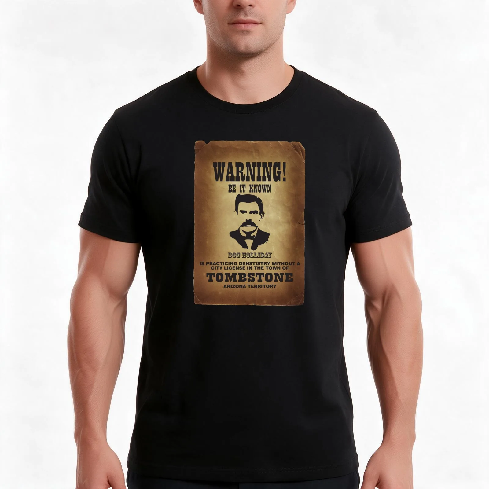 Warning Doc-Holliday T Shirt T-Shirt Summer Casual Cotton Tee, Unisex Men Women