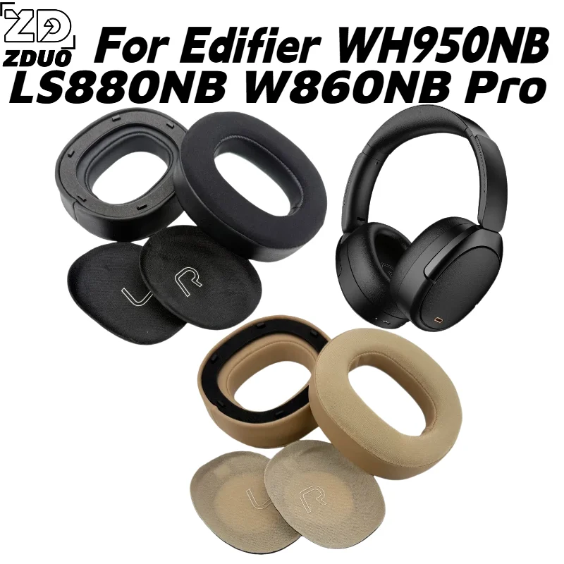 For Edifier WH950NB LS880NB W860NB Pro Headphones, Ice Gel Infused Memory Foam Ear Cushions, Built-in Snap Ring Earpads, Headset