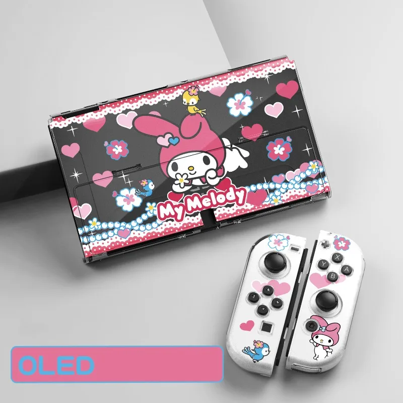 Sanrio Hello Kitty Case for Nintendo Switch OLED NS Game Host Console Joy-Con Controller Shell Protective Transparent Hard Cover