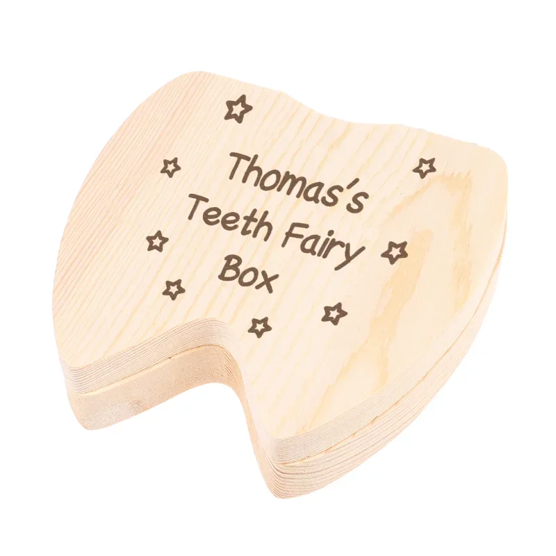 

Personalized Tooth Fairy Box for Babies Engraved Wooden Tooth Box Tooth Keepsake Box Baby Shower Gifts m