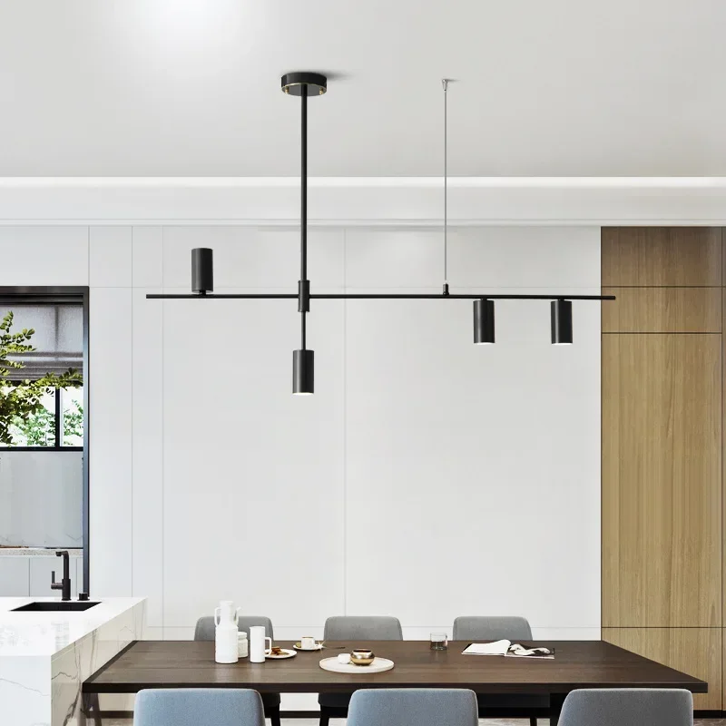 Foco para restaurante, luz minimalista moderna para sala de estar, foco creativo de tira larga, mesa de comedor, Bar, luces colgantes para mostrador