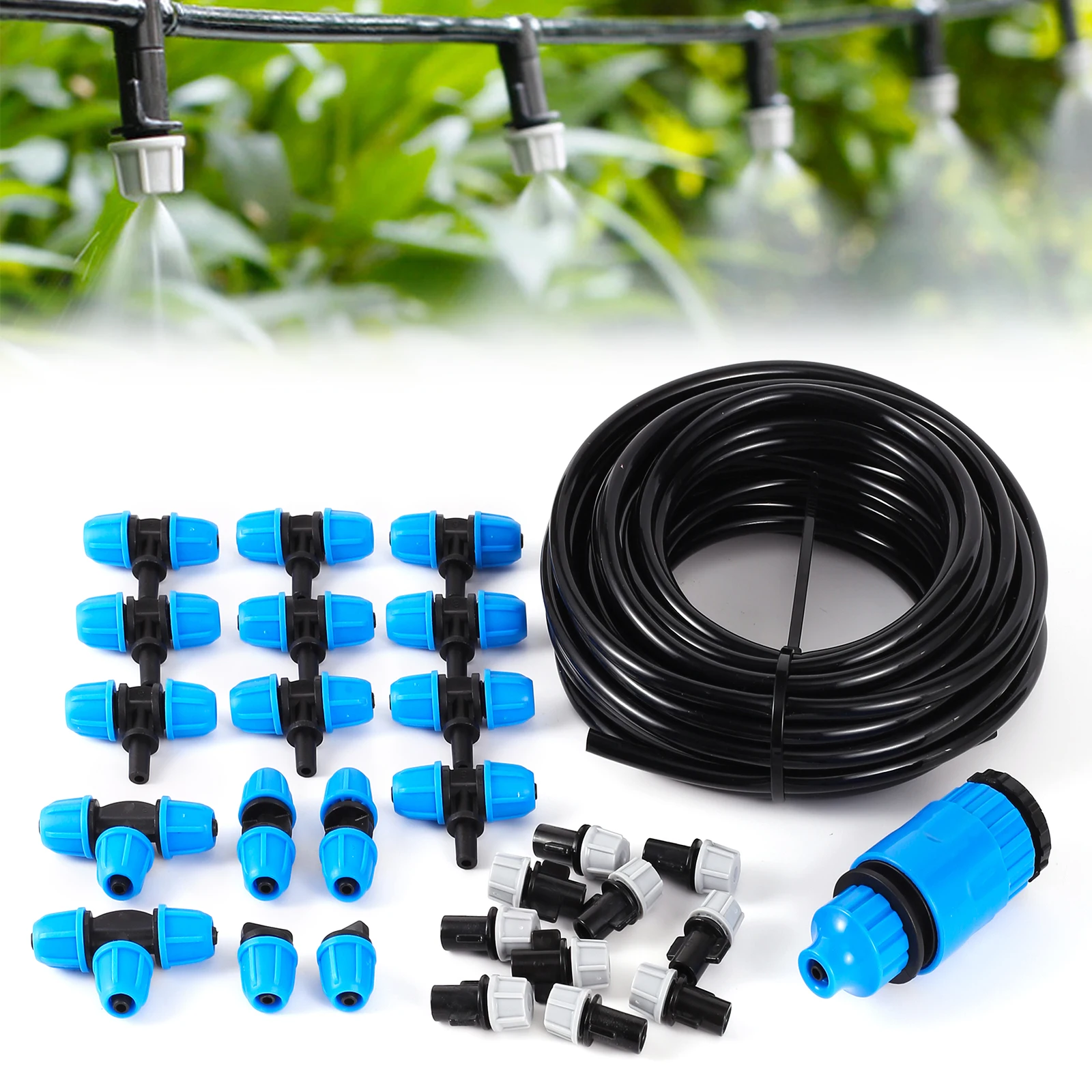 

5M-30M Automatic Garden Irrigation Watering System Kits DIY Garden Micro Drip Mist Spray Cooling System Humidification Nozzle