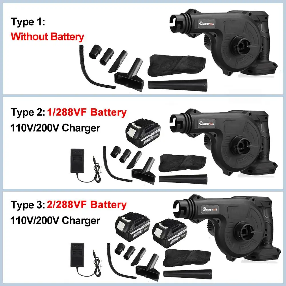 2 In 1 Cordless Electric Air Blower 1500W With 22900mah Battery Vacuum Blowing Suction Leaf Dust Cleaner For Makita 18V Battery