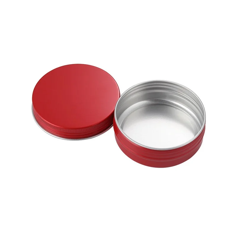 

100pcs Round Red Aluminum Box For Tea Leafs Earwax Car Wax Powder Paste Aluminum Boxes Health Beauty Supplies