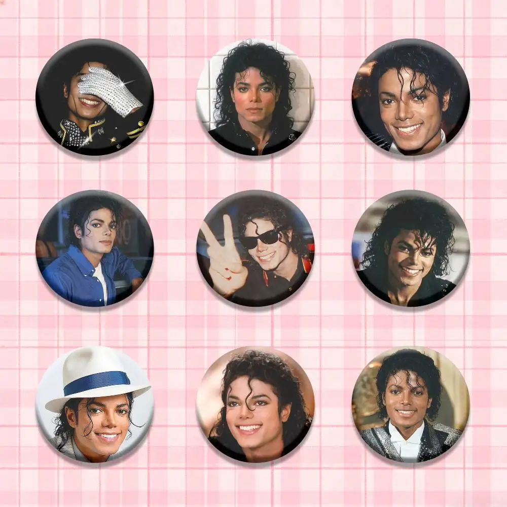 King of Pop M-Michael Jackson Button Pins Backpack Clothing Decor Brooch Badge Jewelry Gifts for Kids