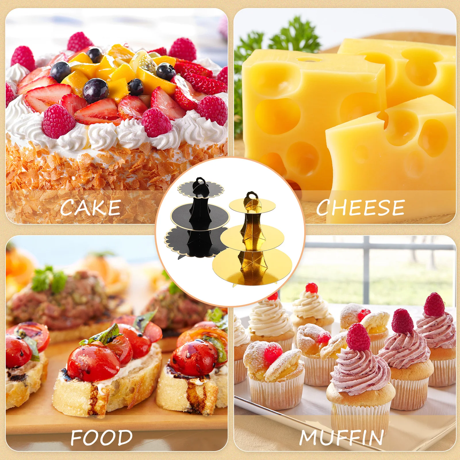 

2Pcs Cake Decoration Stand Multi-Layer Display Rack Party Wedding Birthday Cake Holder Cupcake Dessert Display