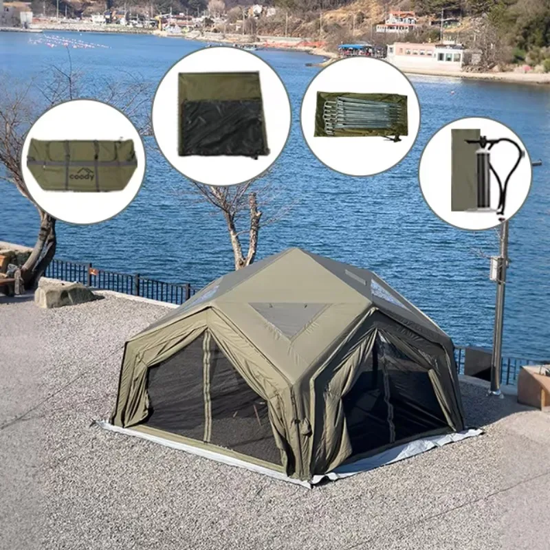 

Большая комбинированная надувная палатка, палатка-ступица для семейного кемпинга на открытом воздухе