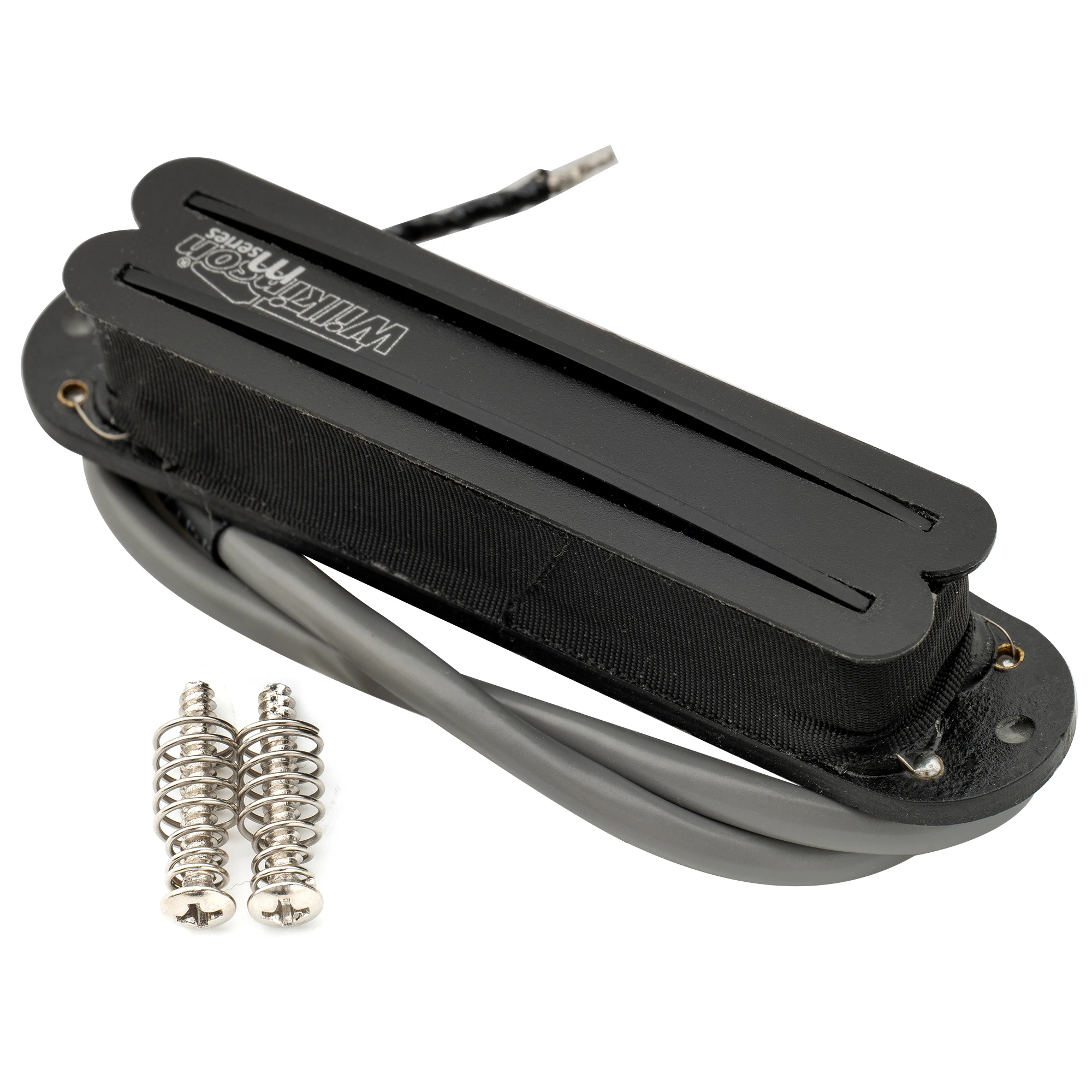 Wilkinson M Series Low Gauss Ceramic Single Coil Sized Humbucker Neck Middle Bridge Pickup for ST Guitar, Black Rail