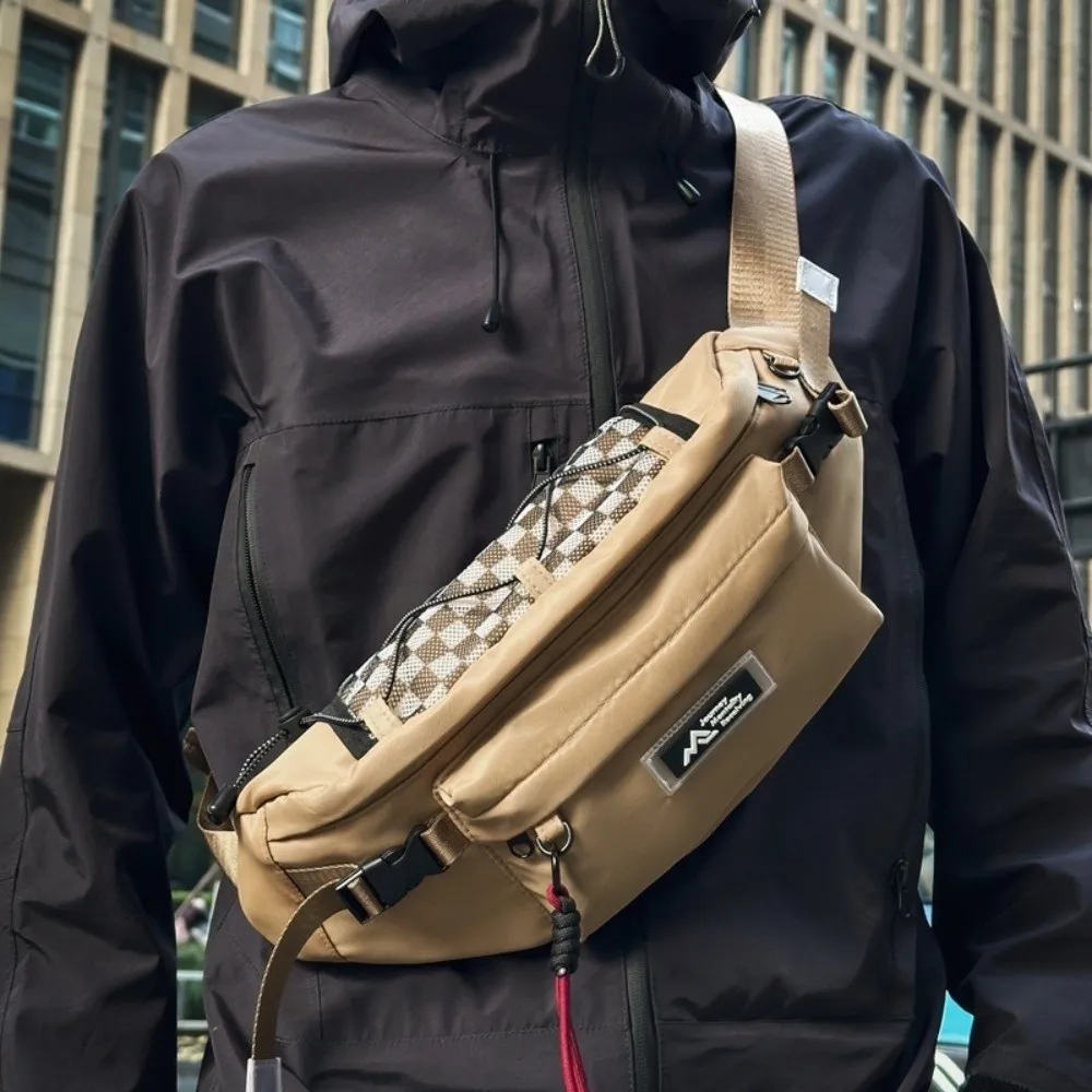 

Casual Men's Chest Bag Waterproof Large Capacity Nylon Shoulder Bag Adjustable Strap Lightweight Crossbody Fanny Pack Unisex