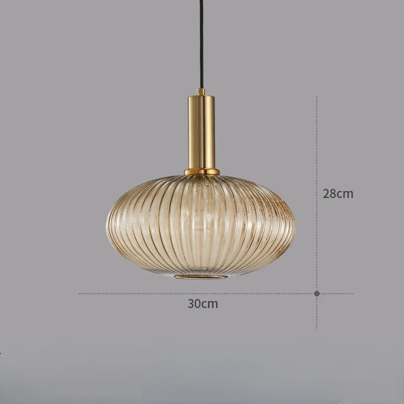 Europe Vintage Colorful Glass Luxury Pendant Light Lighting for Restaurant Dining Room Bedroom Bedside Home Ceiling Hanging Lamp