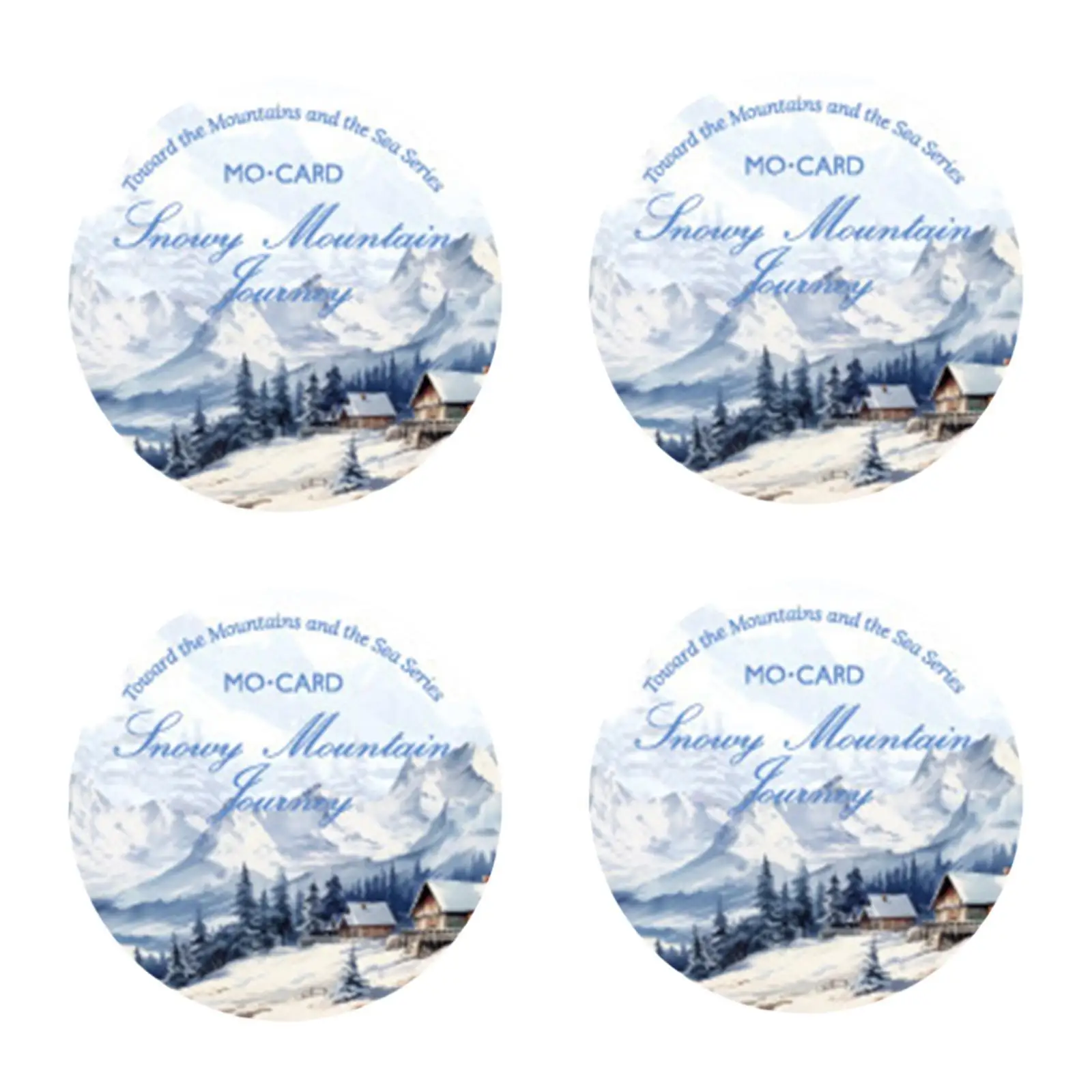4x Scrapbook Pet Tape DIY Snow Mountain Themed for Card Making Stationery