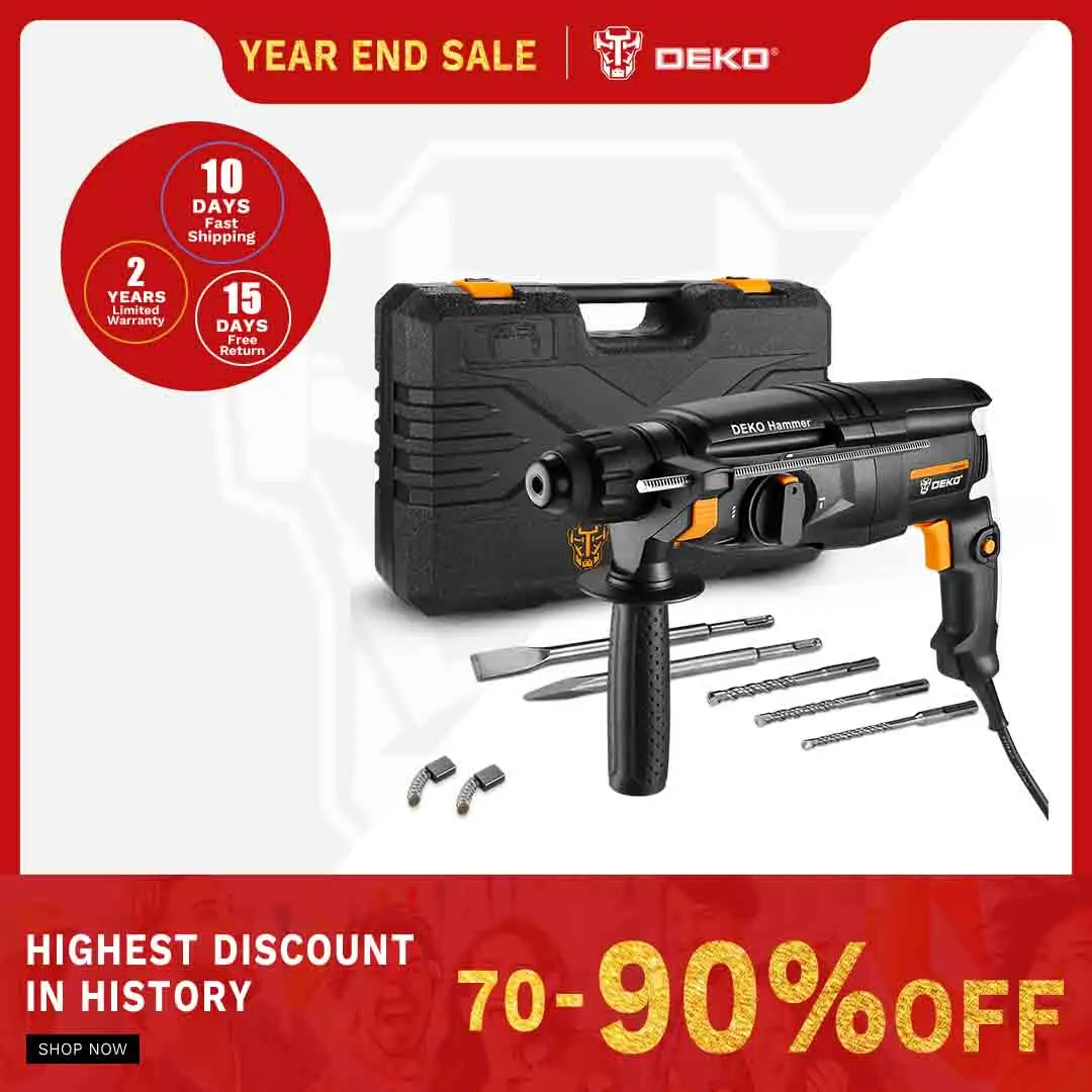 DKRH SERIES ELECTRIC DRIL WITH BMC & BASIC ACCESSORIESL MULTIFUNCTIONAL ROTARY HAMMER PERFORATOR DEKO