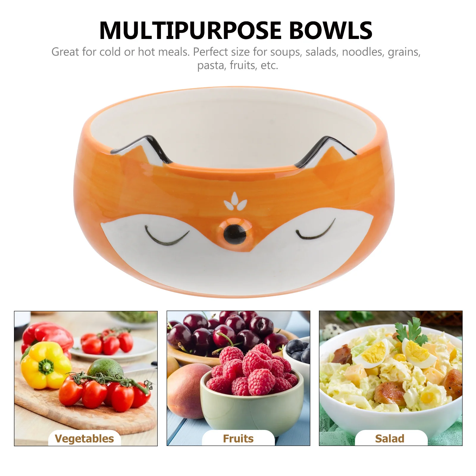 

1Pcs Cartoon Salad Breakfast Bowl Ceramic Multipurpose Food Bowl Microwave Dishwasher Oven Safe Ceramic Bowls Salad Bowls