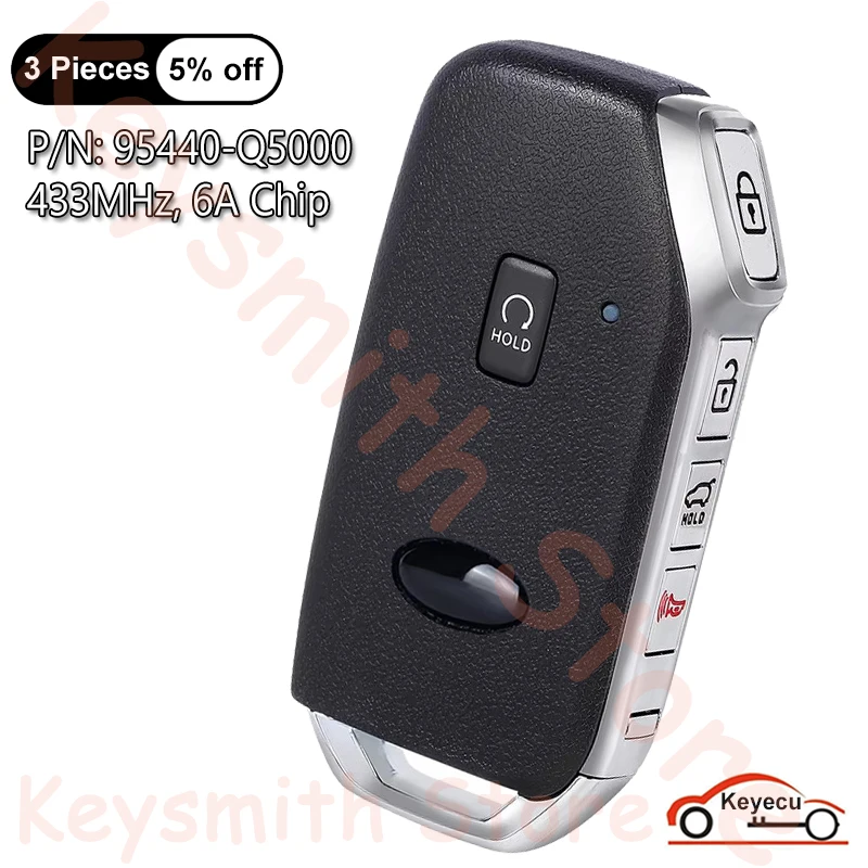 KEYECU 4+1 5 Buttons 433MHz 6A Chip for Kia Seltos 2020 2021 2022 Auto Smart Remote Control Key Fob 95440-Q5000 NYOSYEK4TX1907