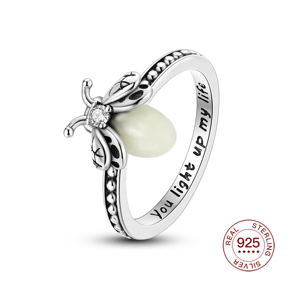 2025 جديد 925 فضة خاتم أصلي للنساء مجوهرات الأزياء الزركون تكويم اليراع ستار رومانسية هدية اليوم