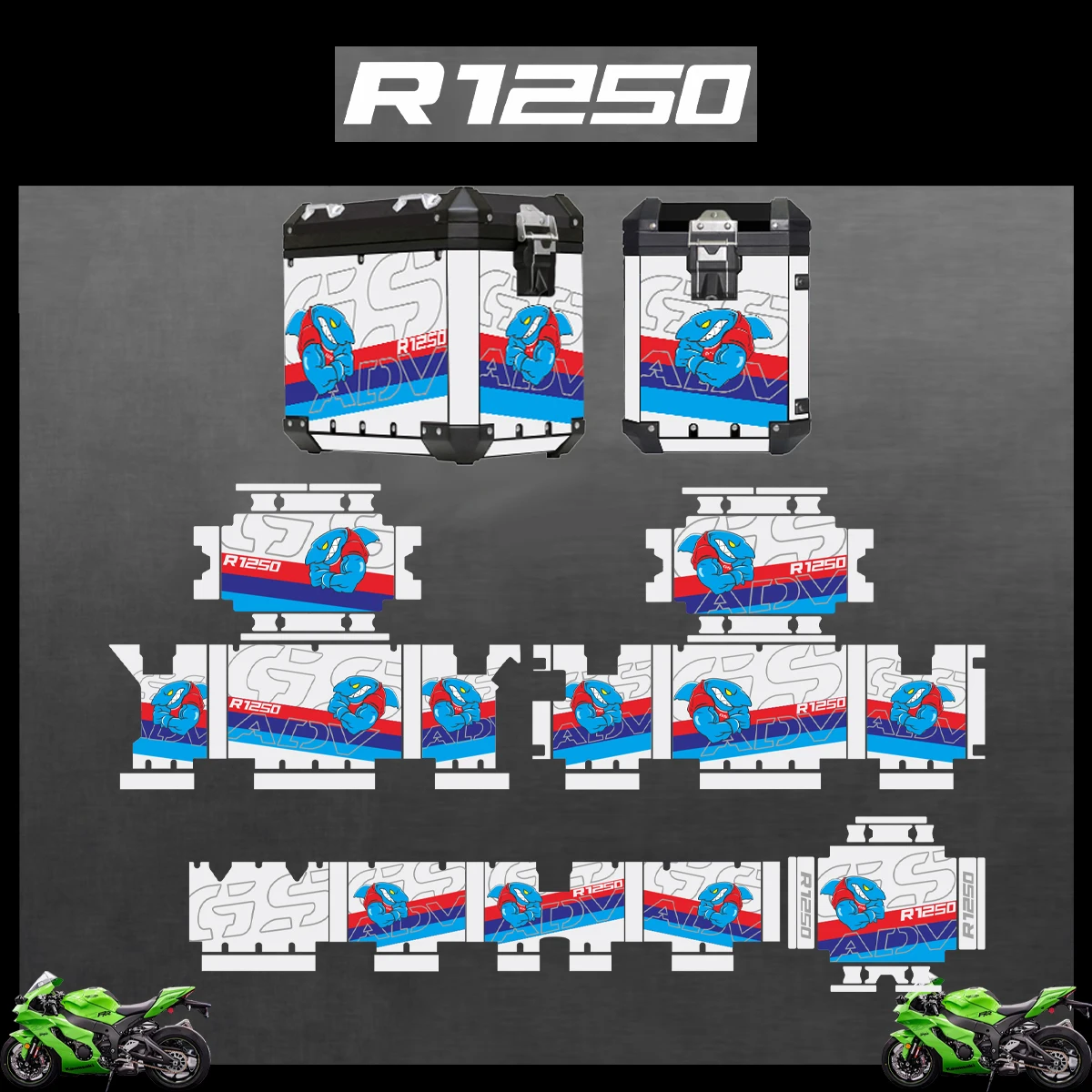 

For BMW R1250GS R1250 GS R 1250 GS Adventure Reflective Sticker Protector Set Decorative sticker Aluminum BOX