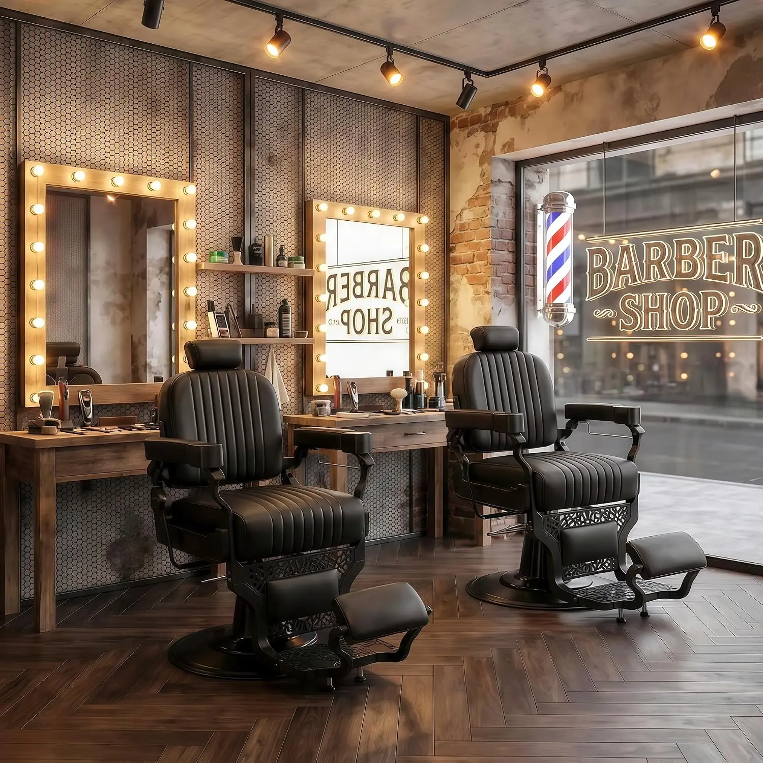 Vintage Heavy-Duty Hydraulic Barber Chair for Salon, Customized