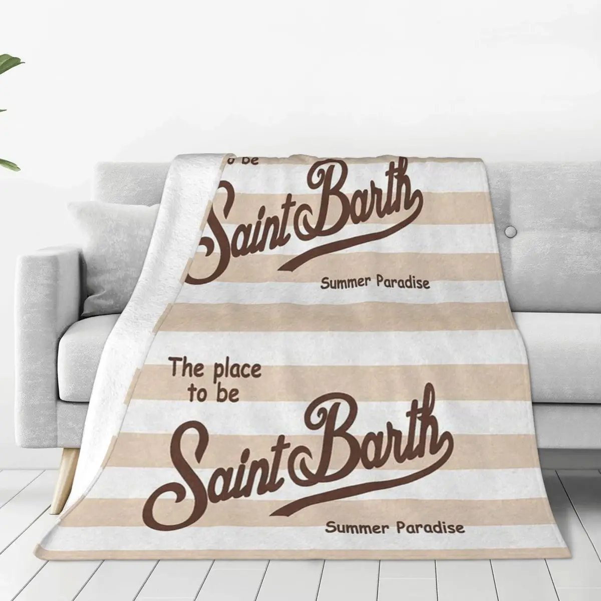 Saint Barth Blanket Soft Warm Flannel Throw Blanket Bedding for Bed Living room Picnic Travel Home Couch