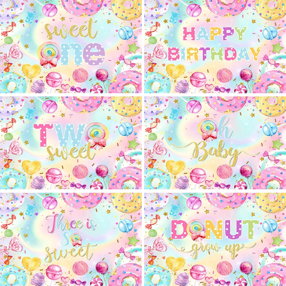 

Mocsicka Sweet Candyland Photo Background for Baby 1st Birthday Party Decoration Kids Girl Baby Shower Backdrop Photocall Banner