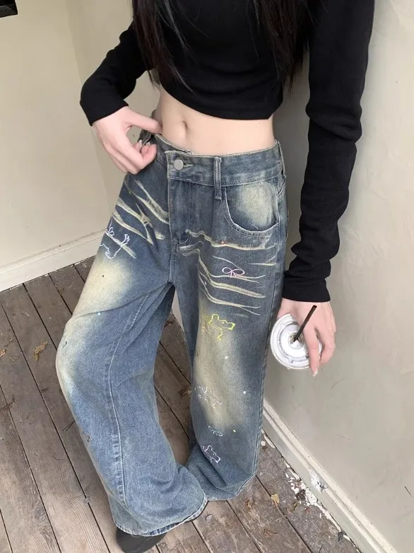 

Jeans Woman Denim Low Rise Waisted Hipster Y2K 2000S Vintage Retro Female Fashion Basic Trend Popular Hip Cool Hot Cute Spicy