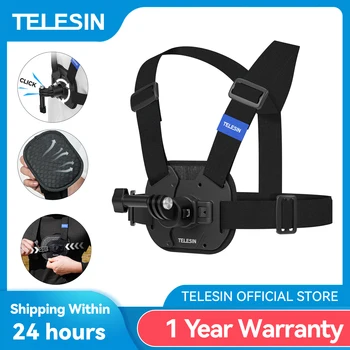 TELESIN Chest Mount Strap Belt Mount for GoPro Hero 12 11 10 9 8 7 6 5 Insta360 DJI OSMO Action Camera Accessories