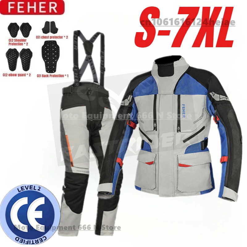 

FEHER Motorcycle Riding Suit Men'S Rally Suit CE Anti Fall Warm Motorcycle Jackets S-7XL Off-Road Riding Pant
