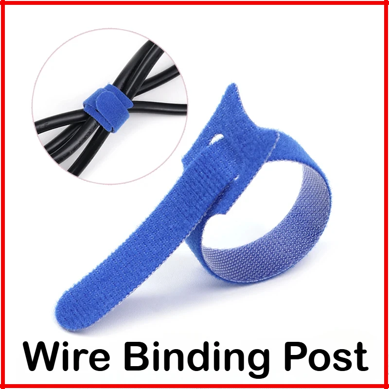 Releasable Cable Ties Plastics Fastening 15 20 25 30cm Blue Nylon Hook Loop Straps Wrap Zip Bundle Bandage Tie Wire Organizer