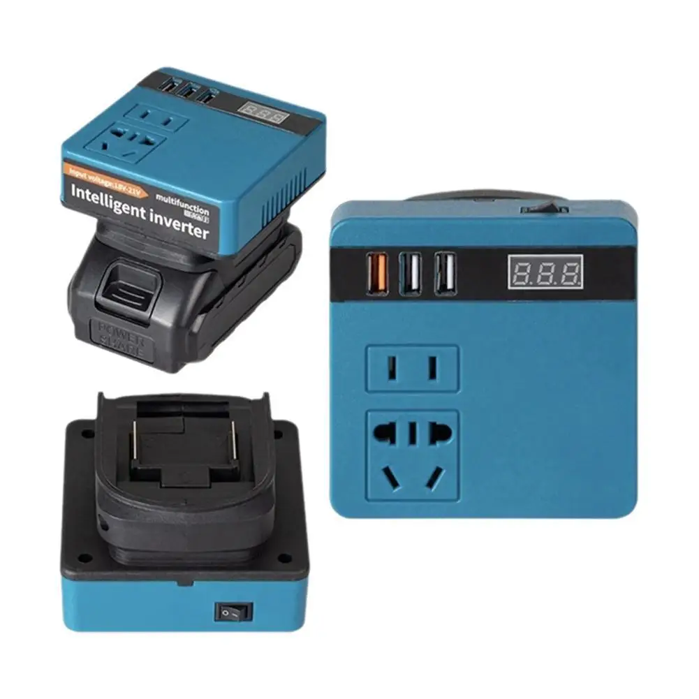 

300W Power Inverter DC 18V-21V To AC 220V Lithium Battery Inverter With Dual USB,1 QC 3.0 For DeWalt / / P5R7